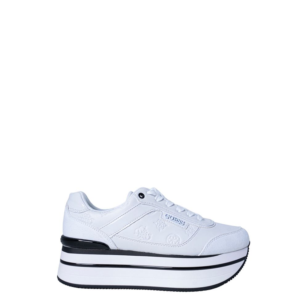 Guess White Polyester Platform Sneakers Guess