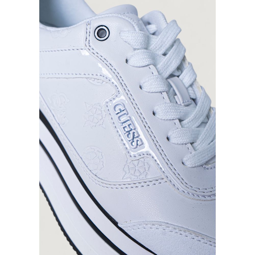 Guess White Polyester Platform Sneakers Guess
