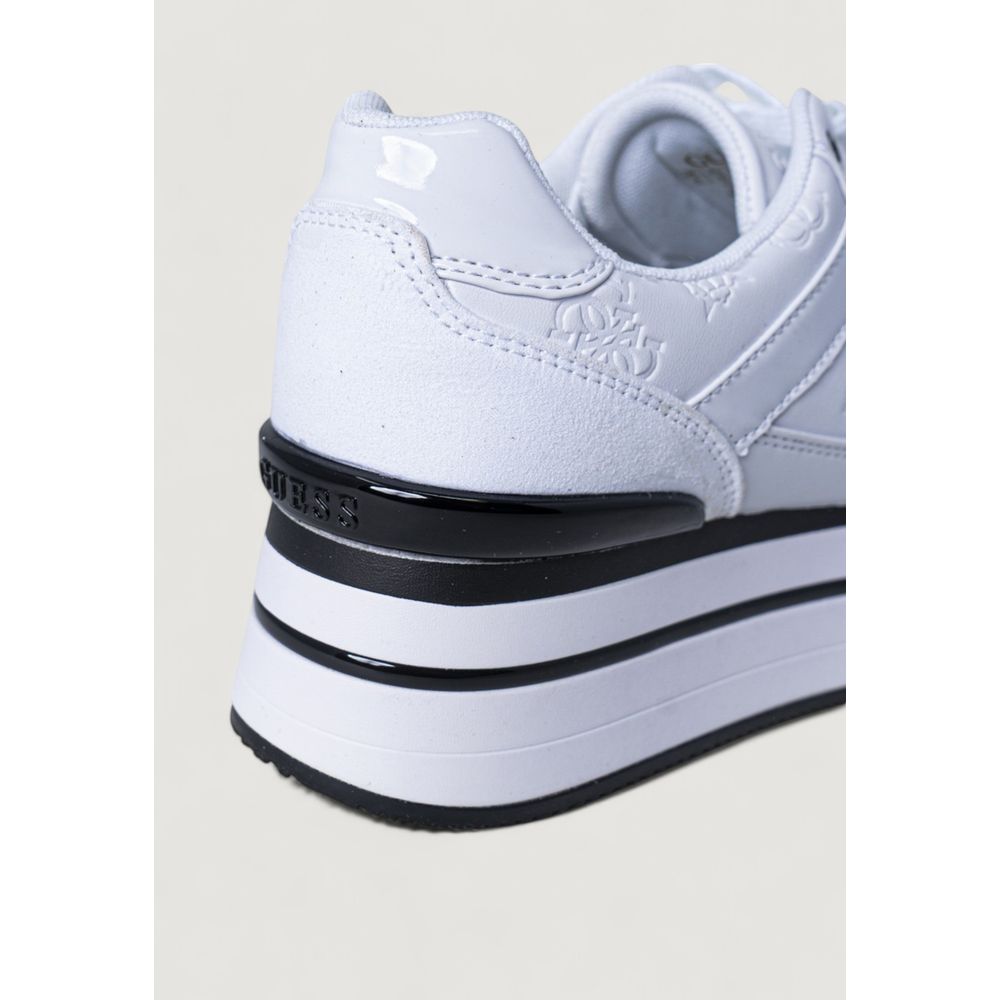 Guess White Polyester Platform Sneakers Guess