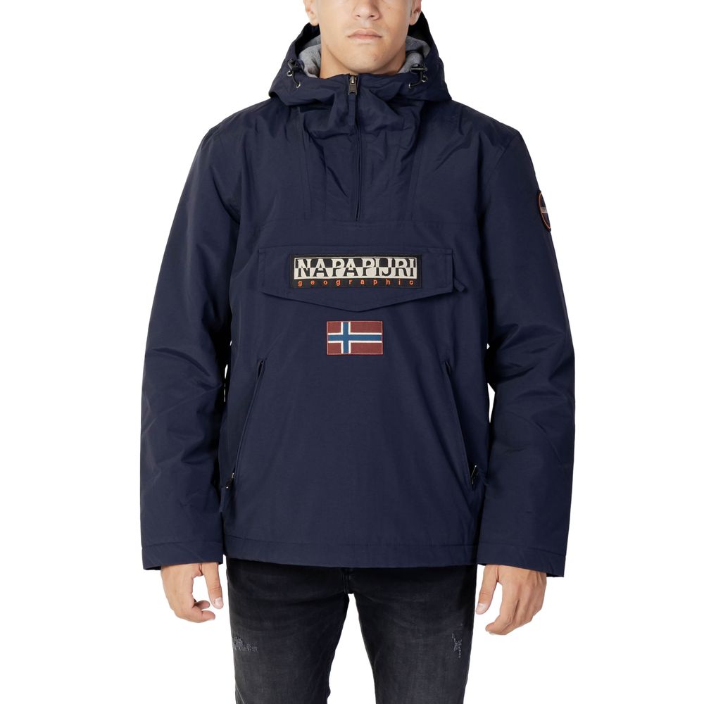 Napapijri Blue Polyester Shell Jacket - Eljoys Fashion 
