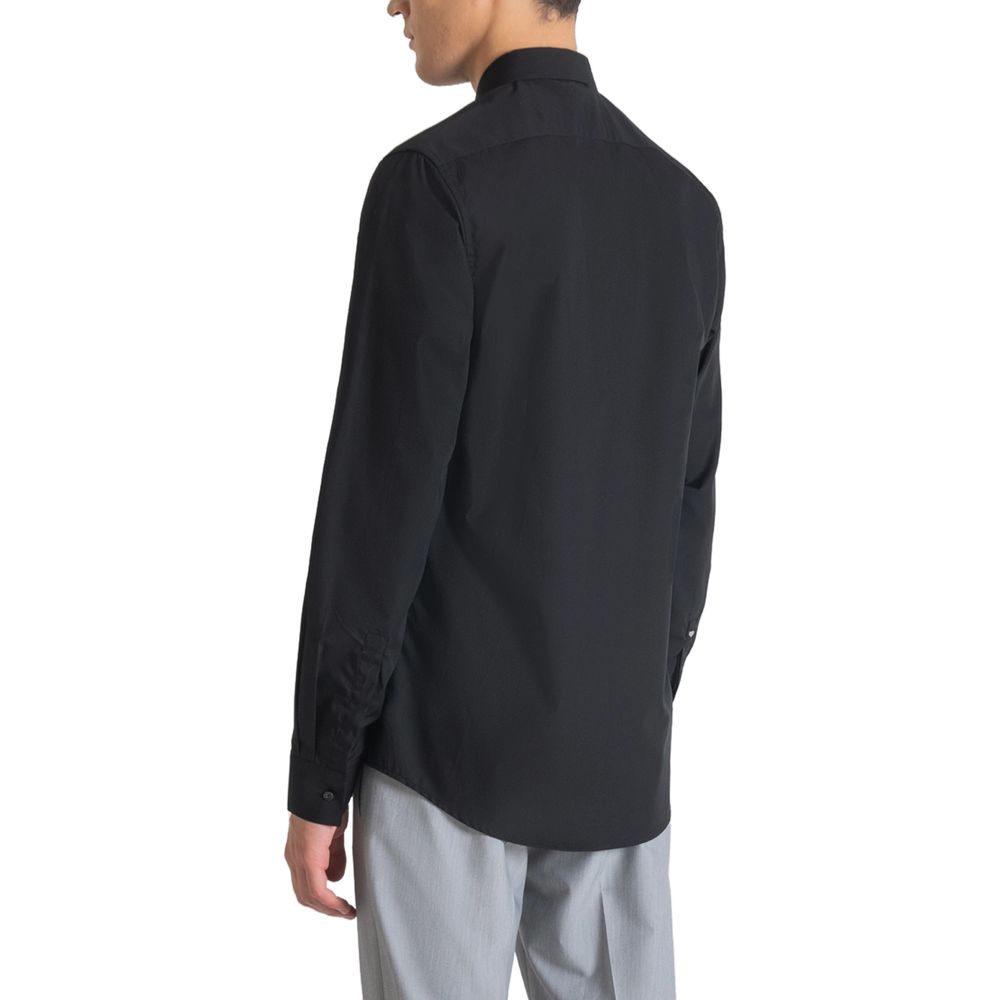 Antony Morato Black Cotton Dress Shirt - Eljoys Fashion 
