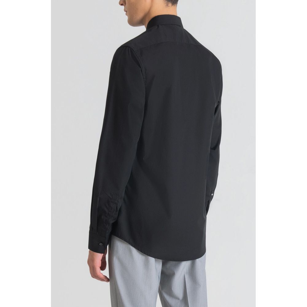 Antony Morato Black Cotton Dress Shirt - Eljoys Fashion 
