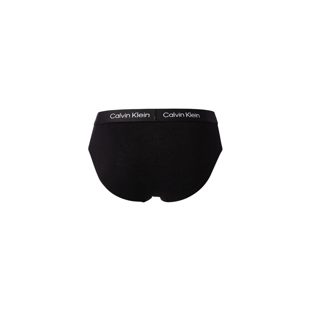 Black cotton briefs from Calvin Klein Underwear featuring a snug fit and classic waistband, perfect for everyday comfort.
