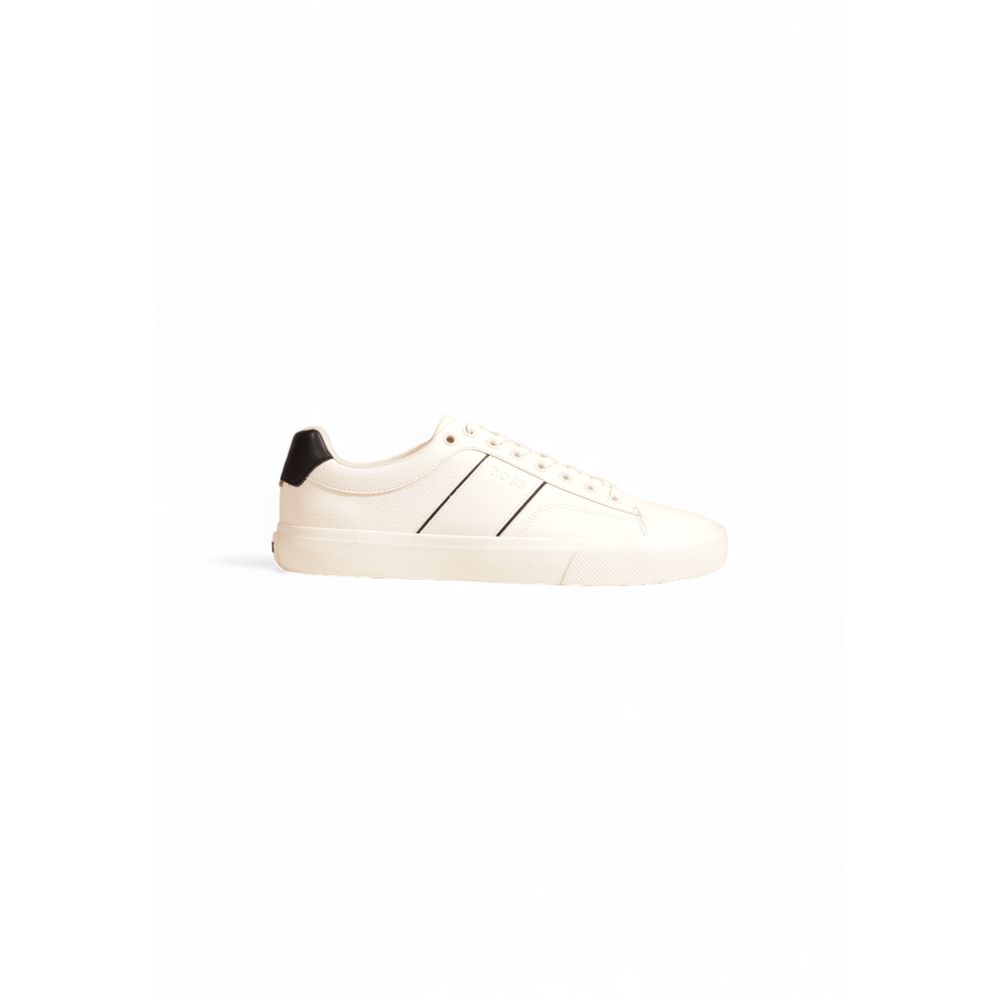 Hugo Boss Cream Leather Low Top Sneakers Hugo Boss