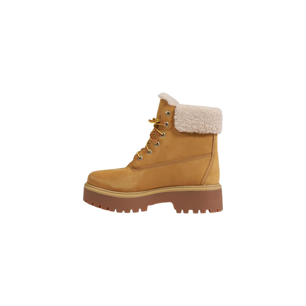 Timberland Beige Recycled Leather Lace-Up Boots Timberland
