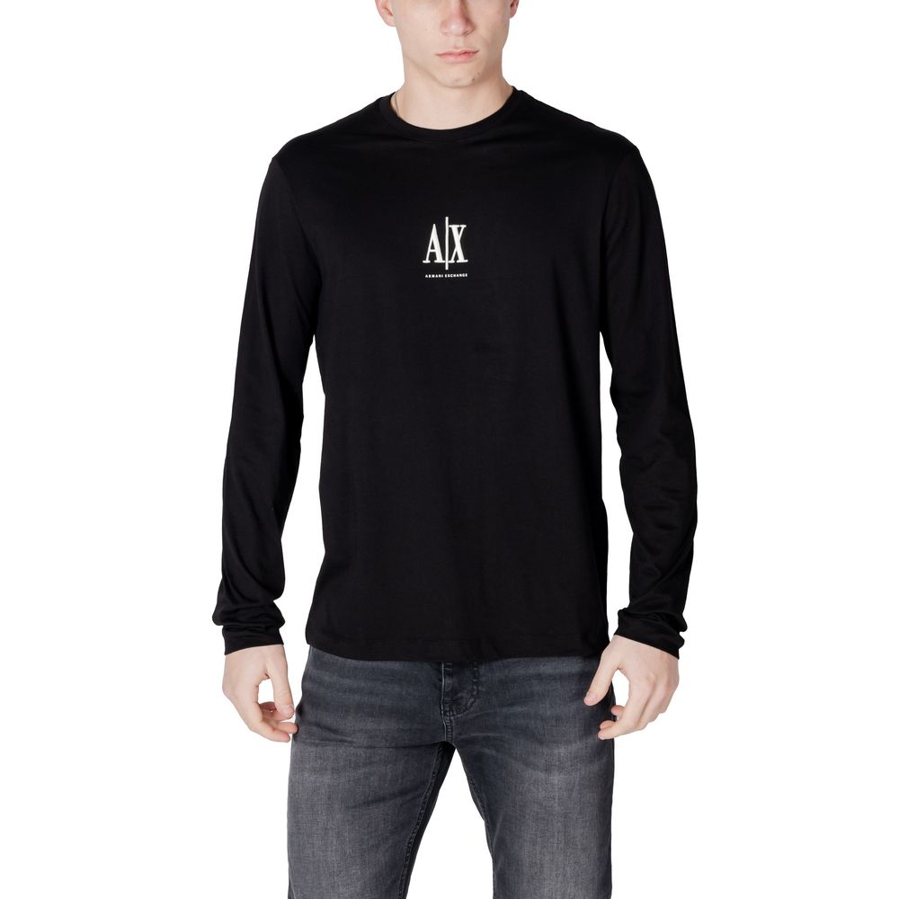 Armani Exchange Black Cotton Long Sleeve T-Shirt Armani Exchange