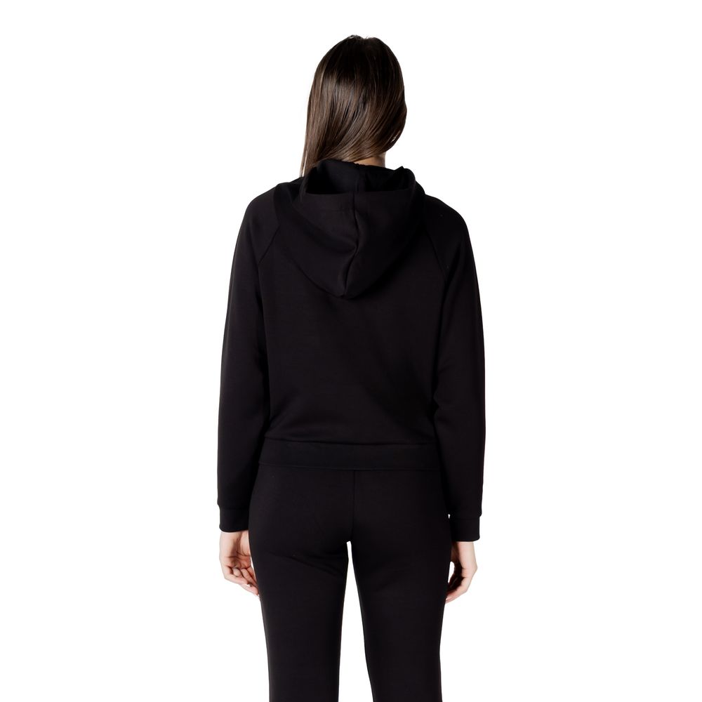 Armani Exchange Black Viscose Hoodie Armani Exchange