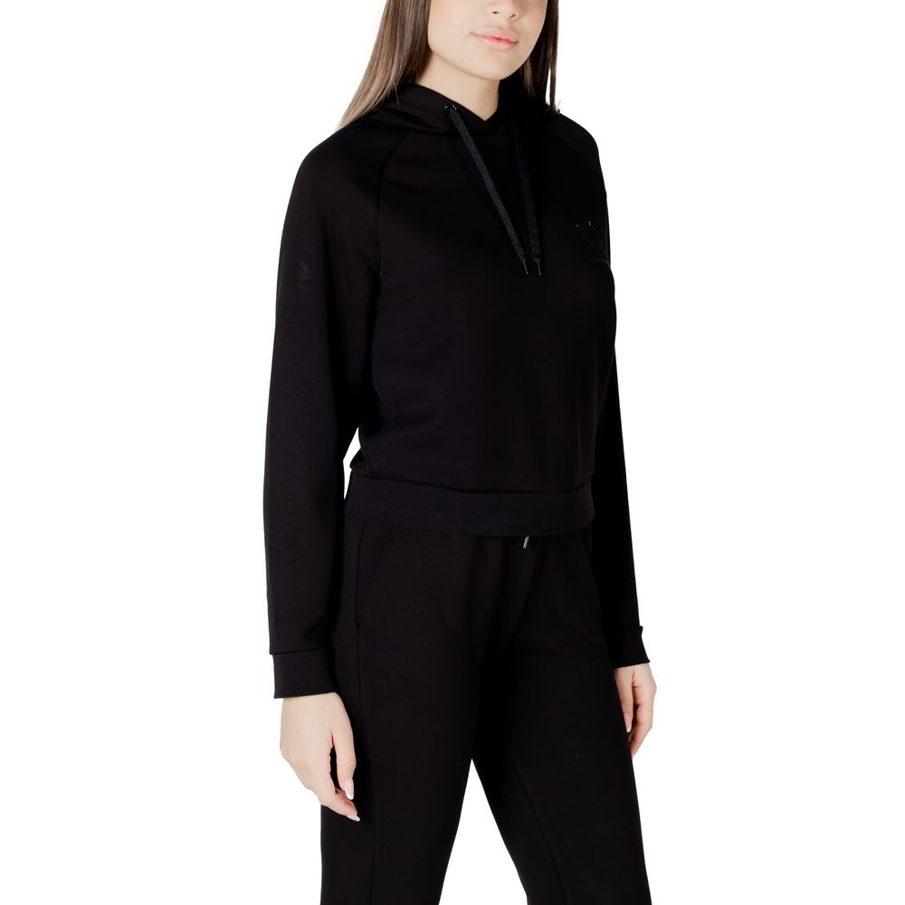 Armani Exchange Black Viscose Hoodie Armani Exchange