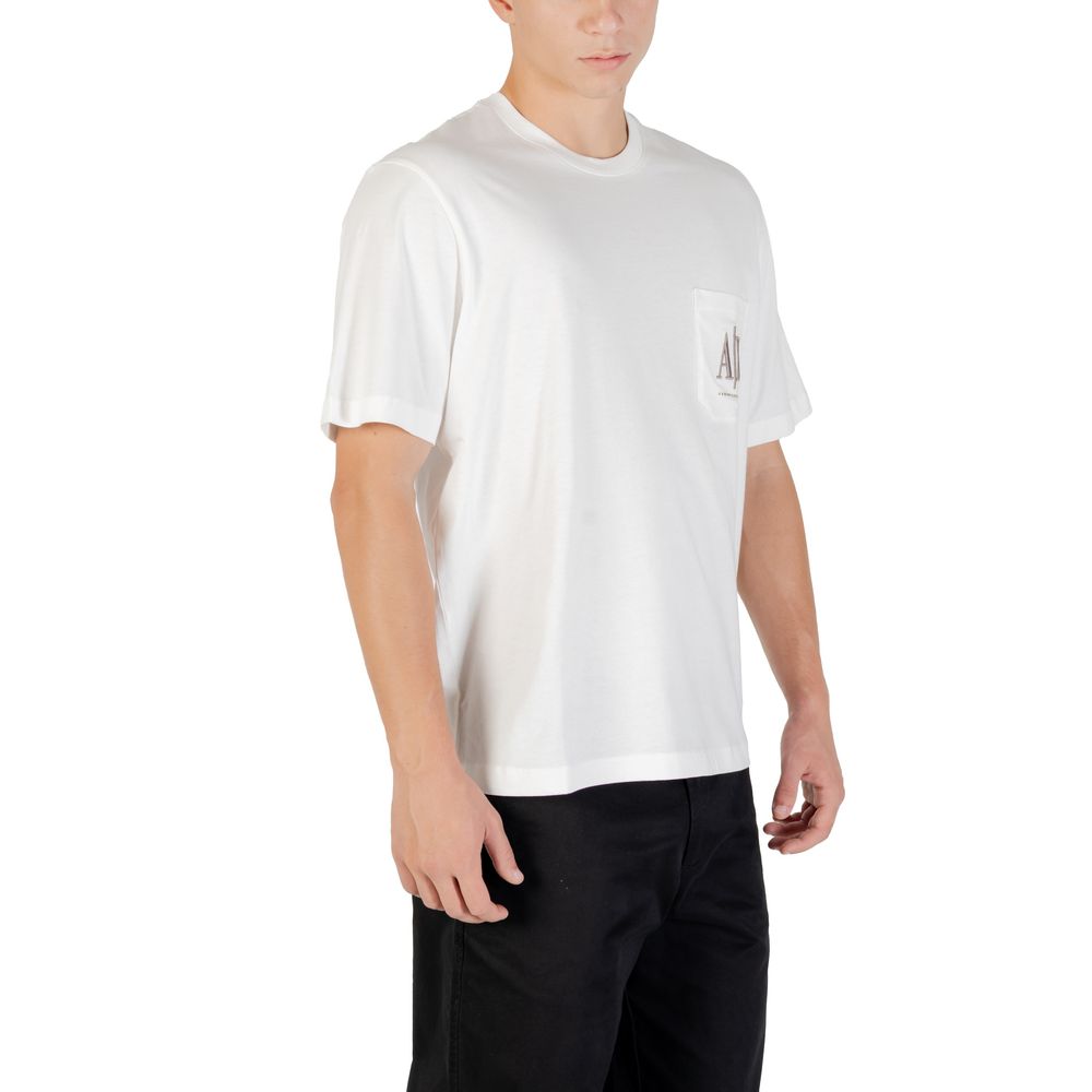 Armani Exchange Cream Cotton T-Shirt Armani Exchange