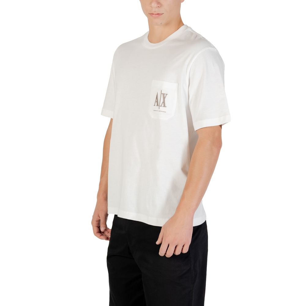 Armani Exchange Cream Cotton T-Shirt Armani Exchange