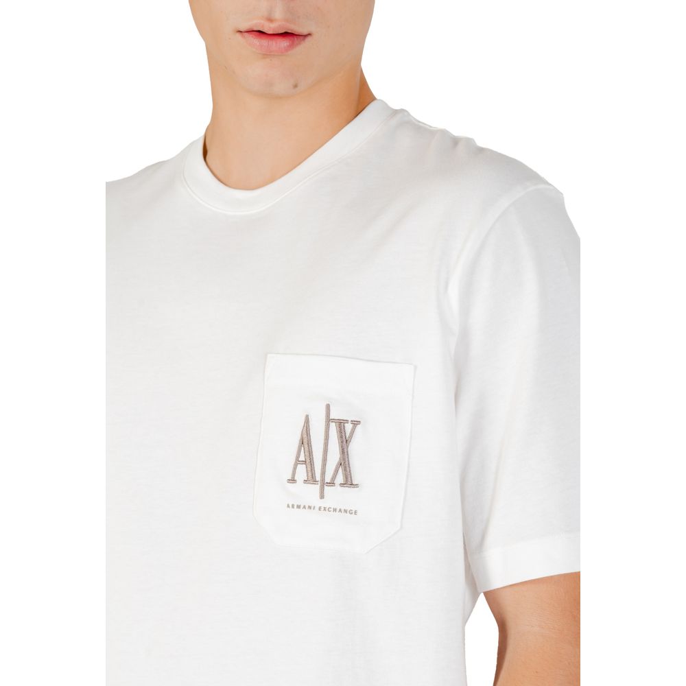 Armani Exchange Cream Cotton T-Shirt Armani Exchange