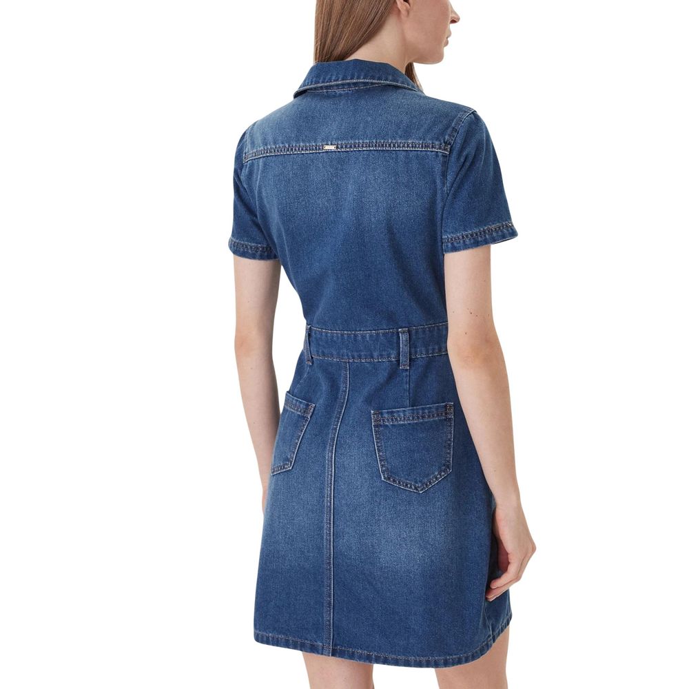 Morgan De Toi Blue Cotton Midi Dress Morgan De Toi