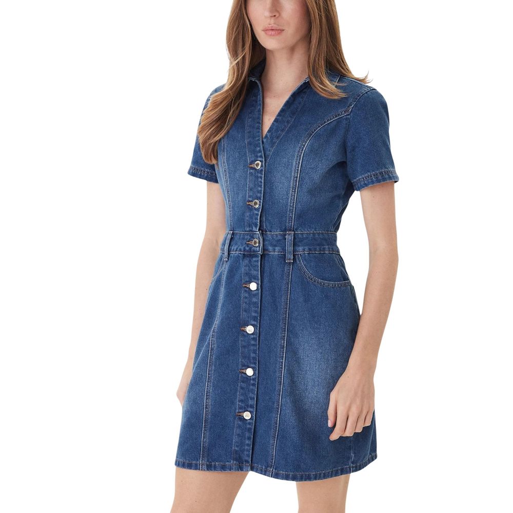 Morgan De Toi Blue Cotton Midi Dress Morgan De Toi