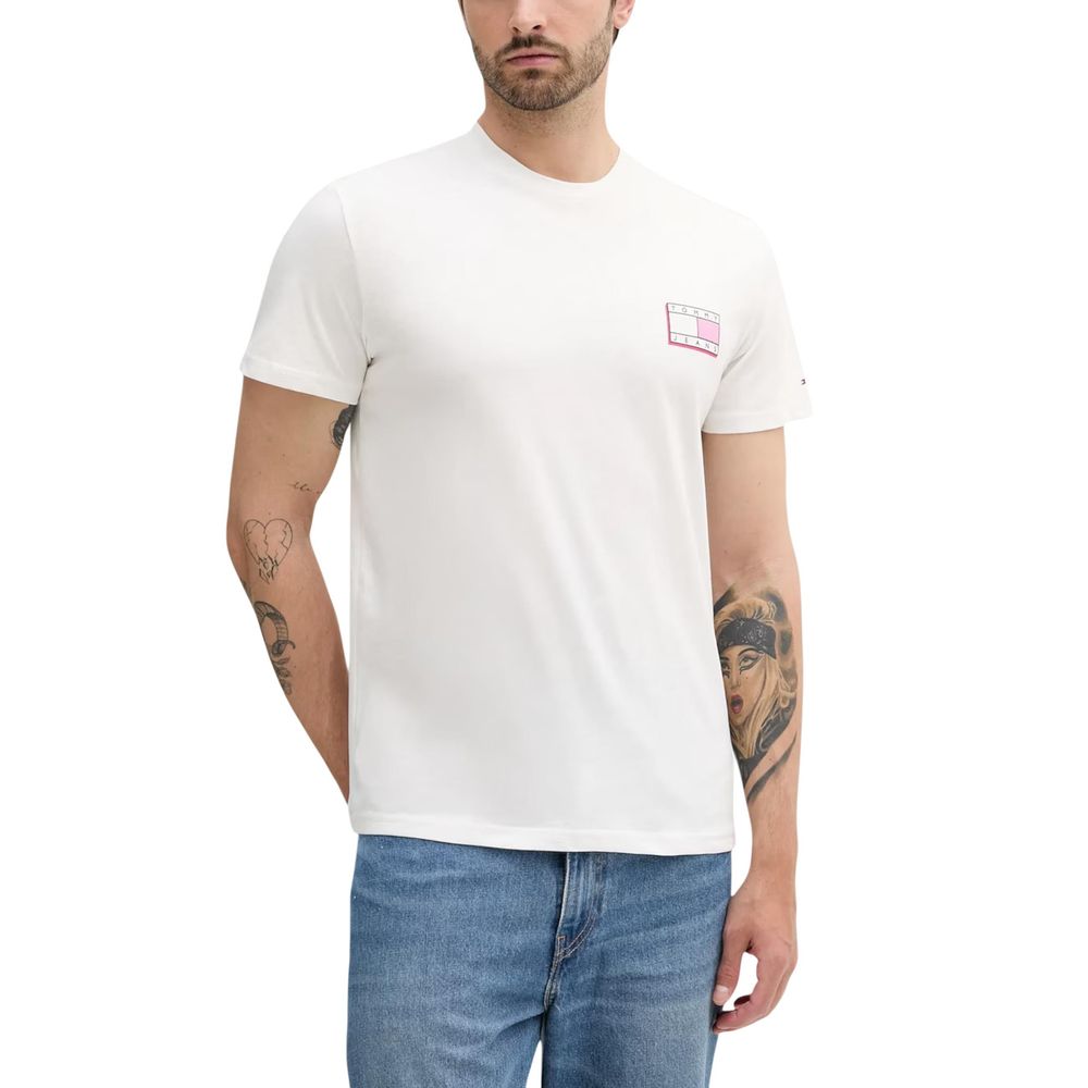 Tommy Hilfiger Jeans Cream Recycled Cotton T-Shirt Tommy Hilfiger Jeans