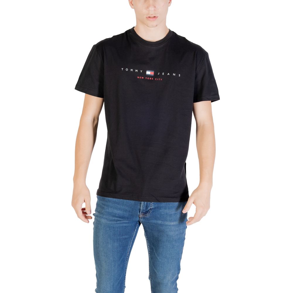 Tommy Hilfiger Jeans Black Recycled Cotton T-Shirt Tommy Hilfiger Jeans