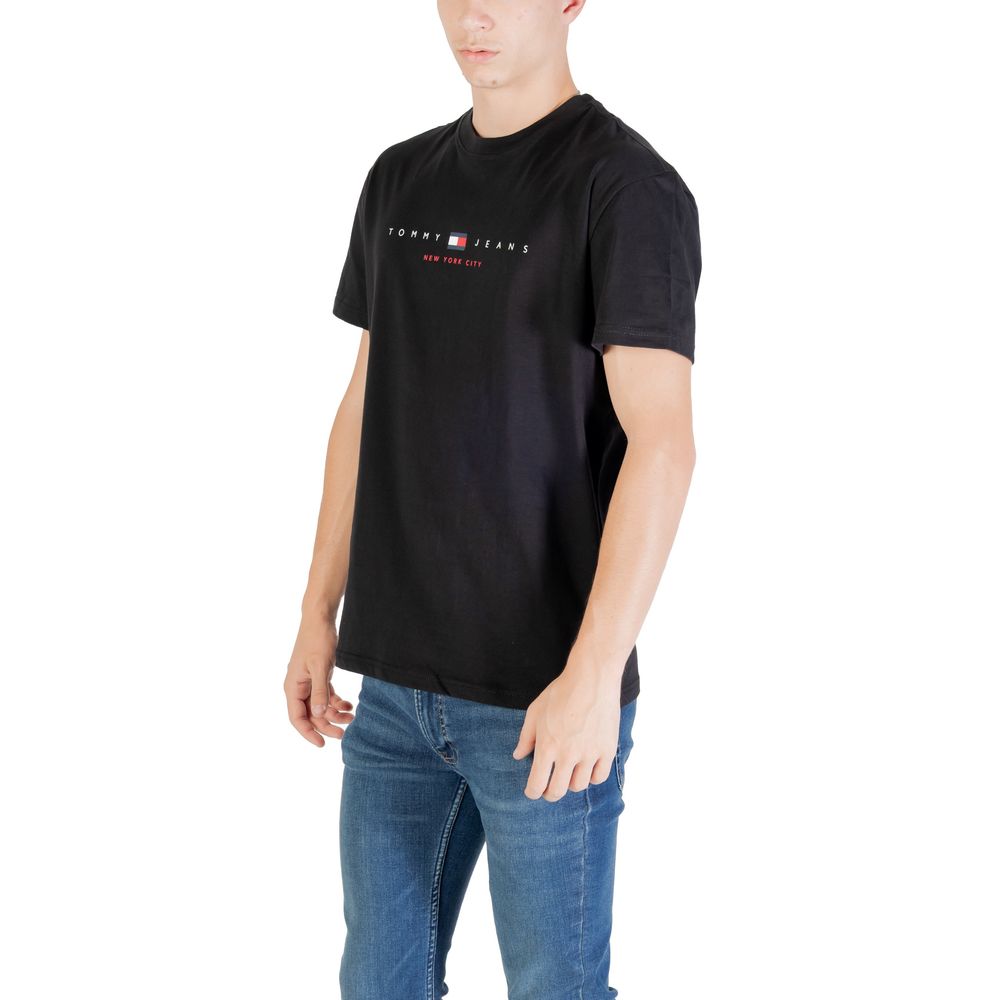 Tommy Hilfiger Jeans Black Recycled Cotton T-Shirt Tommy Hilfiger Jeans