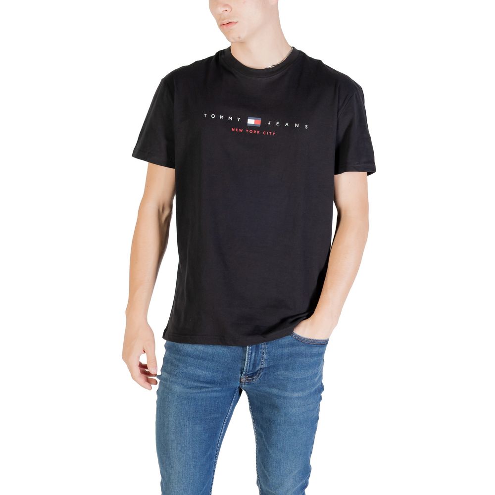 Tommy Hilfiger Jeans Black Recycled Cotton T-Shirt Tommy Hilfiger Jeans