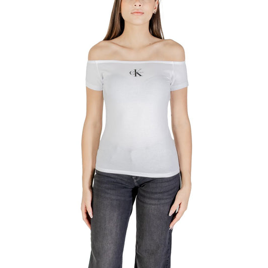 Calvin Klein Jeans White Cotton T-Shirt Calvin Klein Jeans