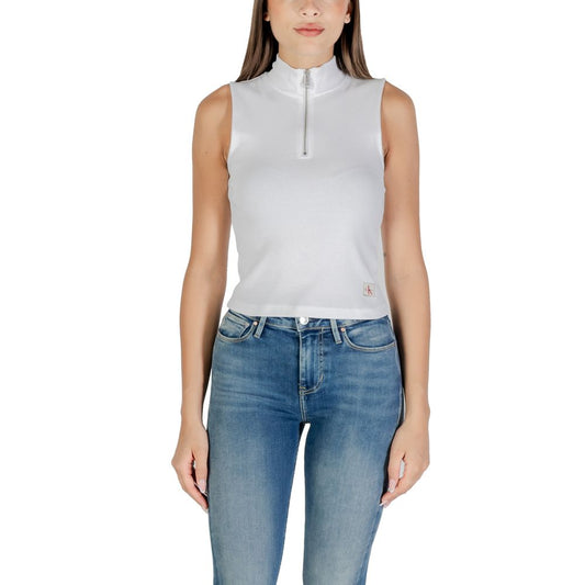 Calvin Klein Jeans White Cotton Top Calvin Klein Jeans
