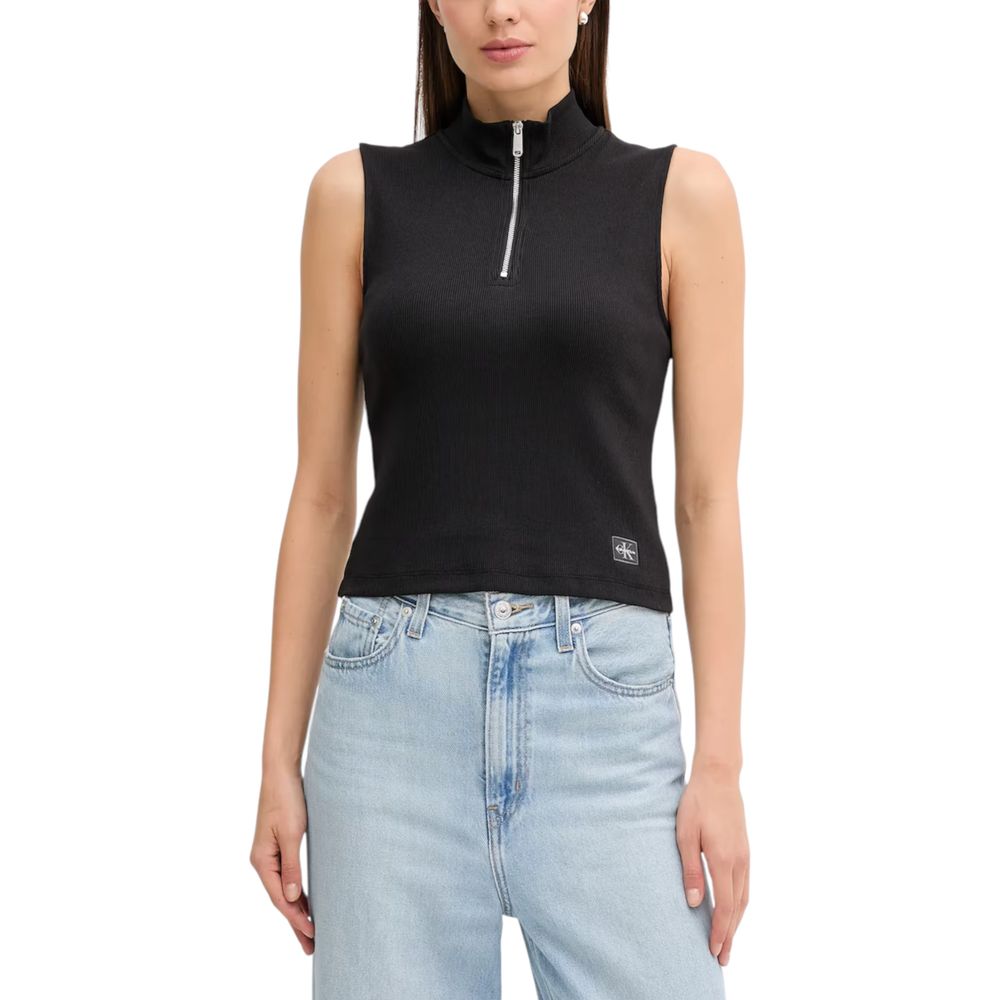 Calvin Klein Jeans Black Cotton Top Calvin Klein Jeans