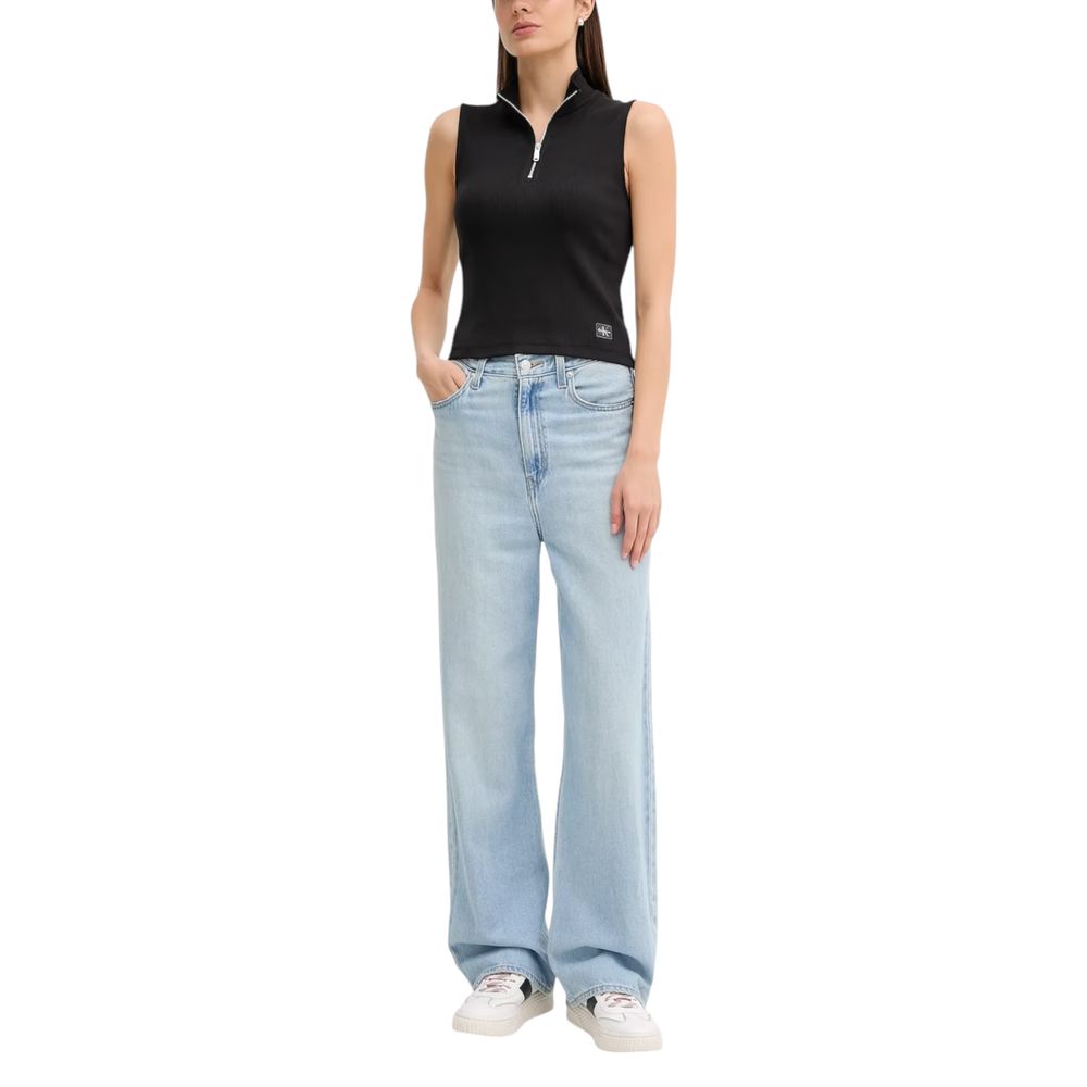 Calvin Klein Jeans Black Cotton Top Calvin Klein Jeans
