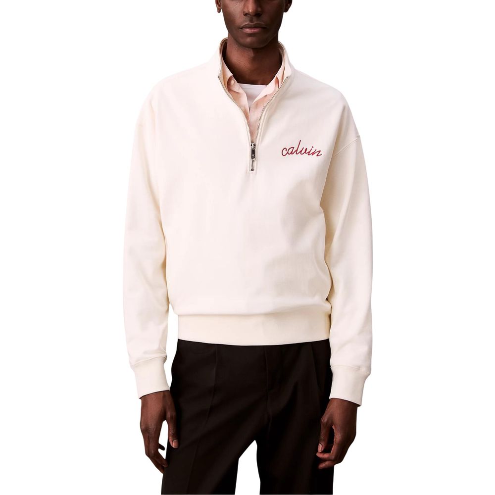 Calvin Klein Jeans White Cotton Sweatshirt Calvin Klein Jeans