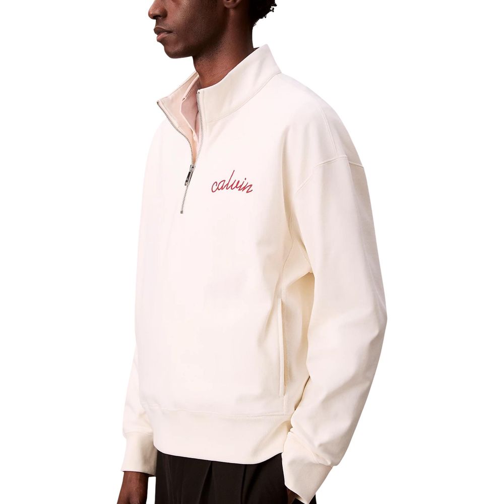 Calvin Klein Jeans White Cotton Sweatshirt Calvin Klein Jeans
