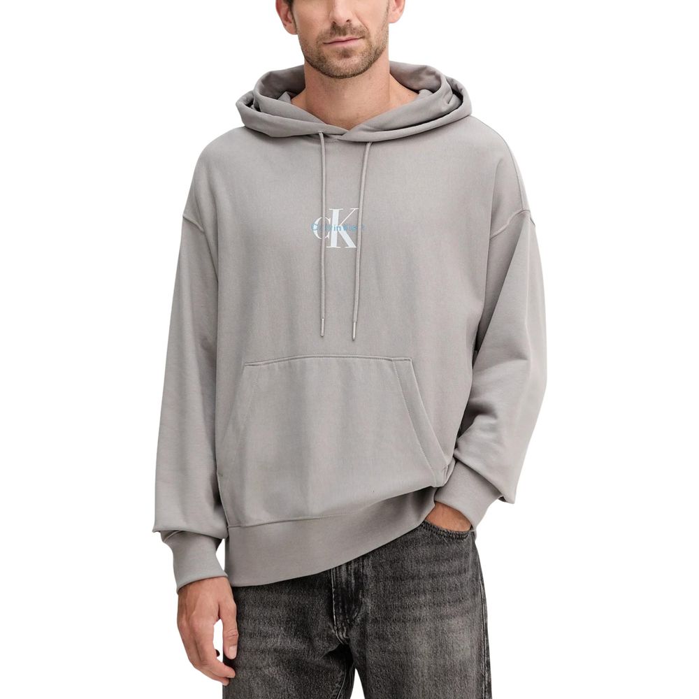 Calvin Klein Jeans Gray Cotton Hoodie Calvin Klein Jeans