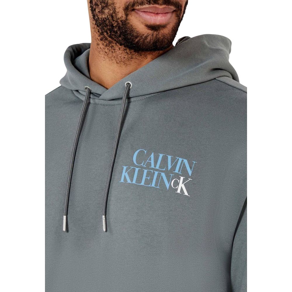 Calvin Klein Jeans Gray Cotton Hoodie Calvin Klein Jeans
