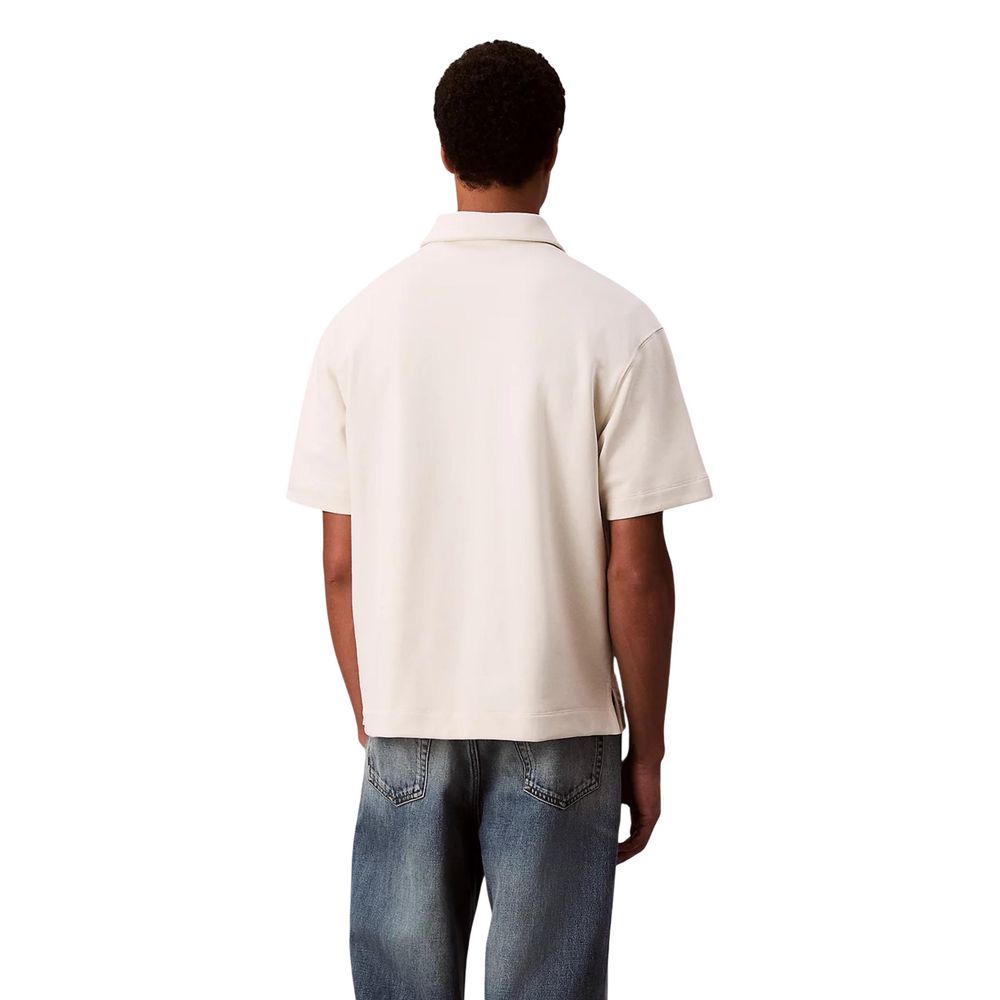 Calvin Klein Jeans White Cotton Polo Shirt Calvin Klein Jeans