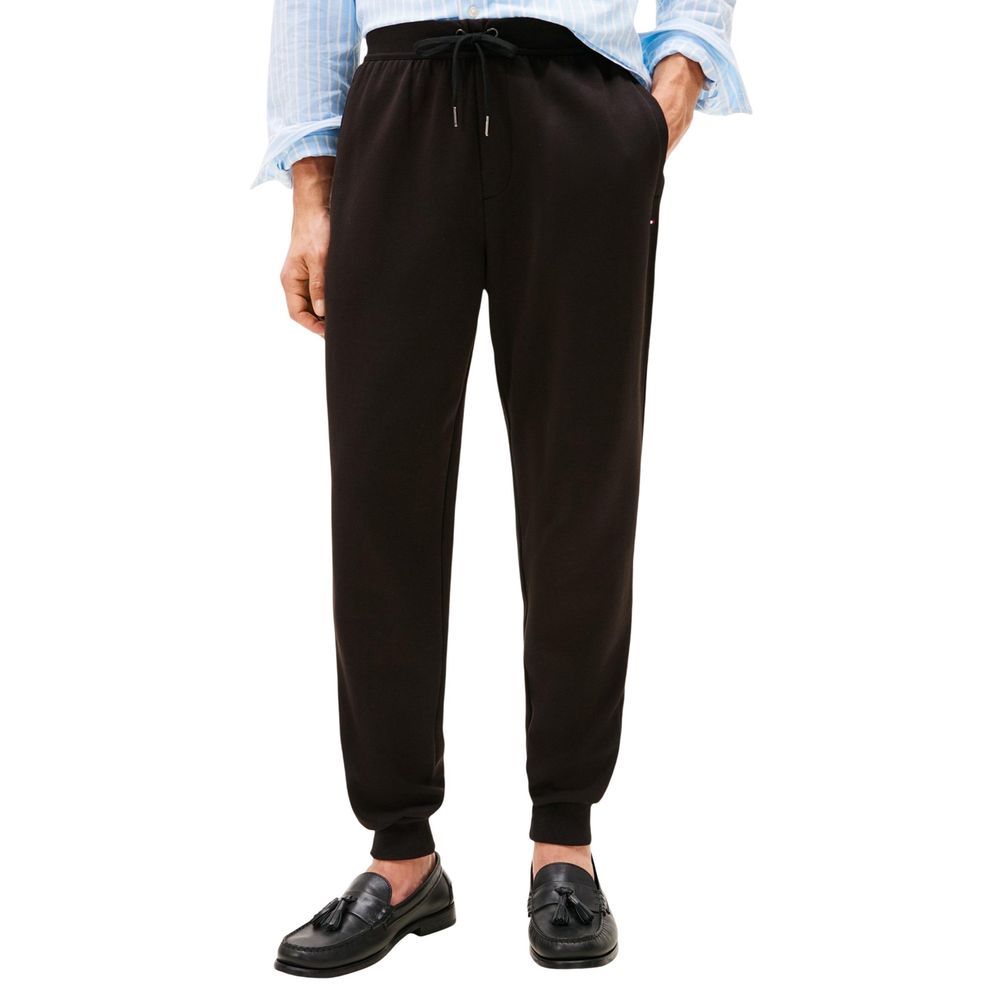 Tommy Hilfiger Black Cotton Joggers Workout Pants
