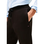 Tommy Hilfiger Black Cotton Joggers Workout Pants