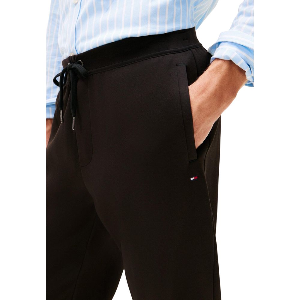 Tommy Hilfiger Black Cotton Joggers Workout Pants
