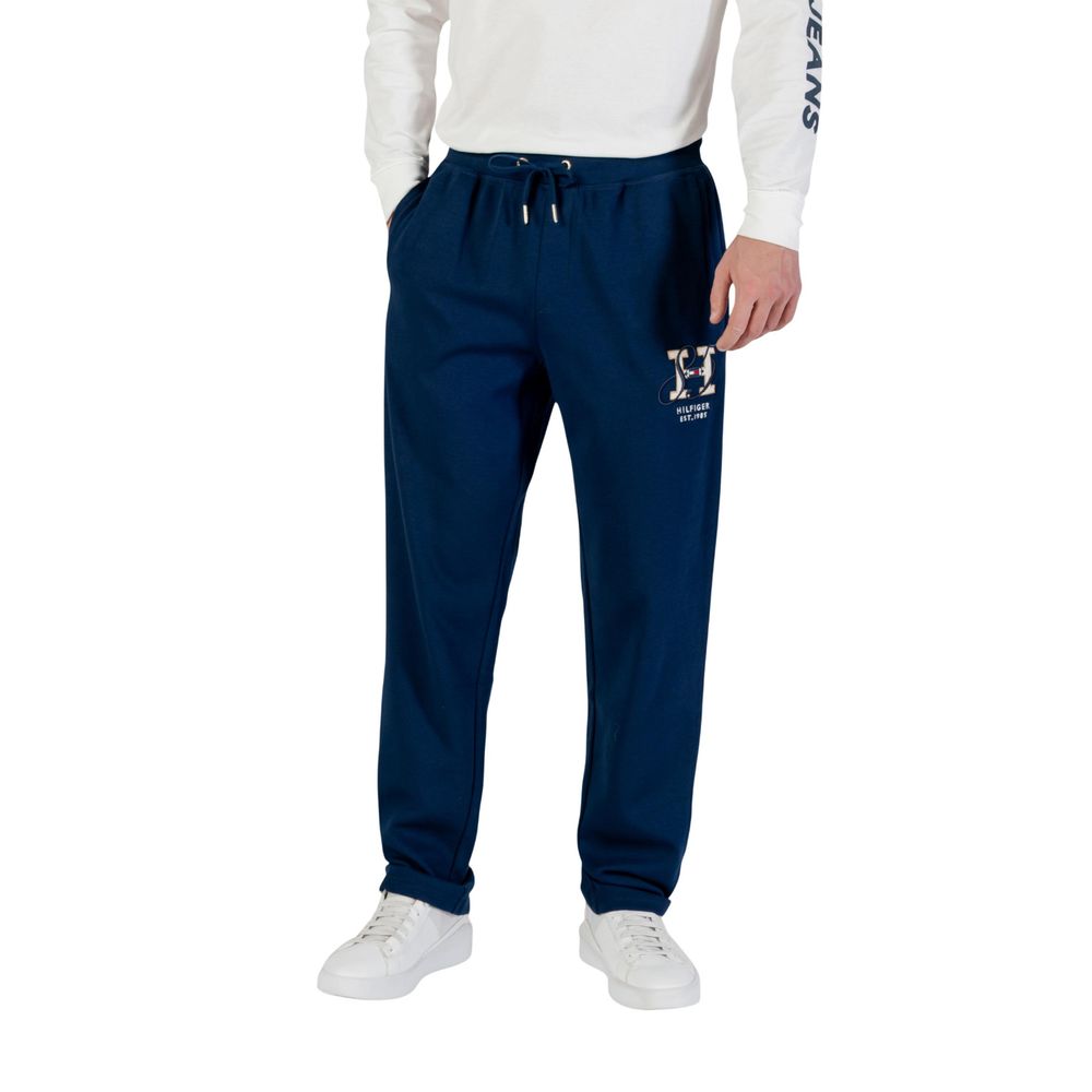 Tommy Hilfiger Blue Recycled Cotton Joggers Workout Pants