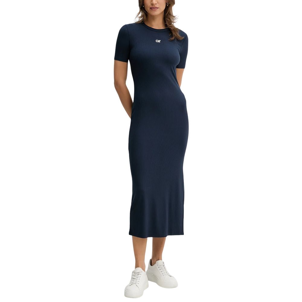 Calvin Klein Jeans Blue Modal Long Dress Calvin Klein Jeans