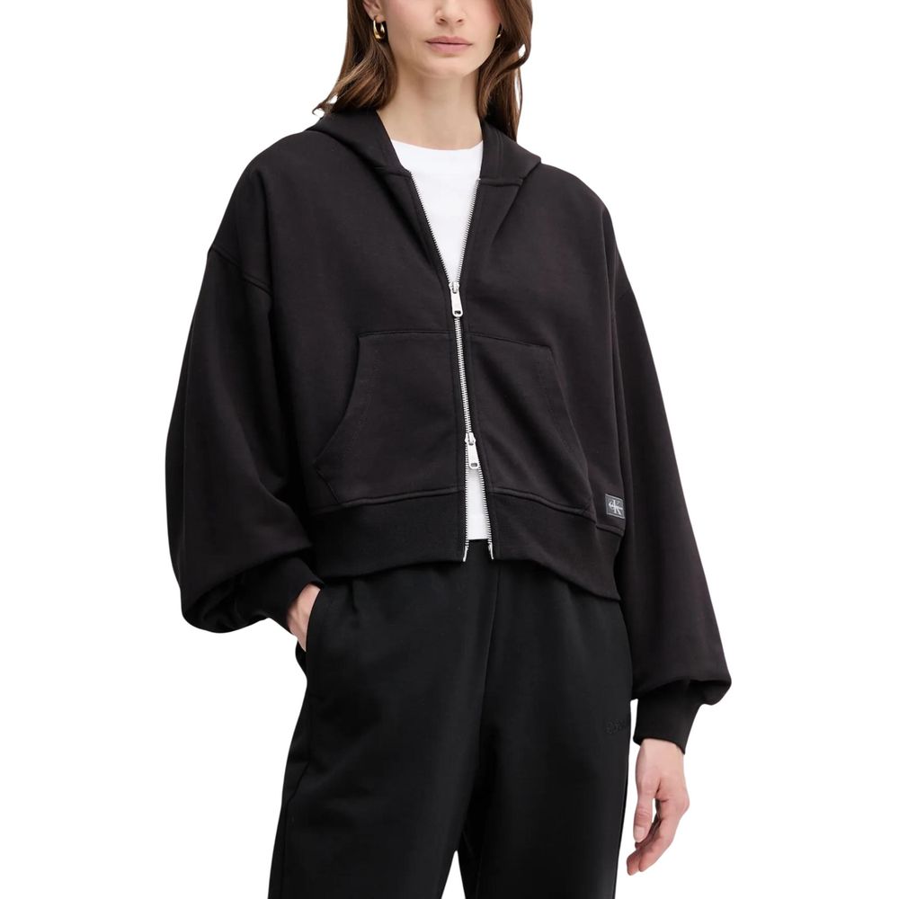 Calvin Klein Jeans Black Cotton Hoodie Calvin Klein Jeans