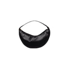 Calvin Klein black polyethylene handbag with sleek design and top handle, showcasing a stylish and functional accessory.