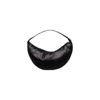 Calvin Klein black polyethylene handbag with sleek design and top handles, showcasing a modern, minimalist style.