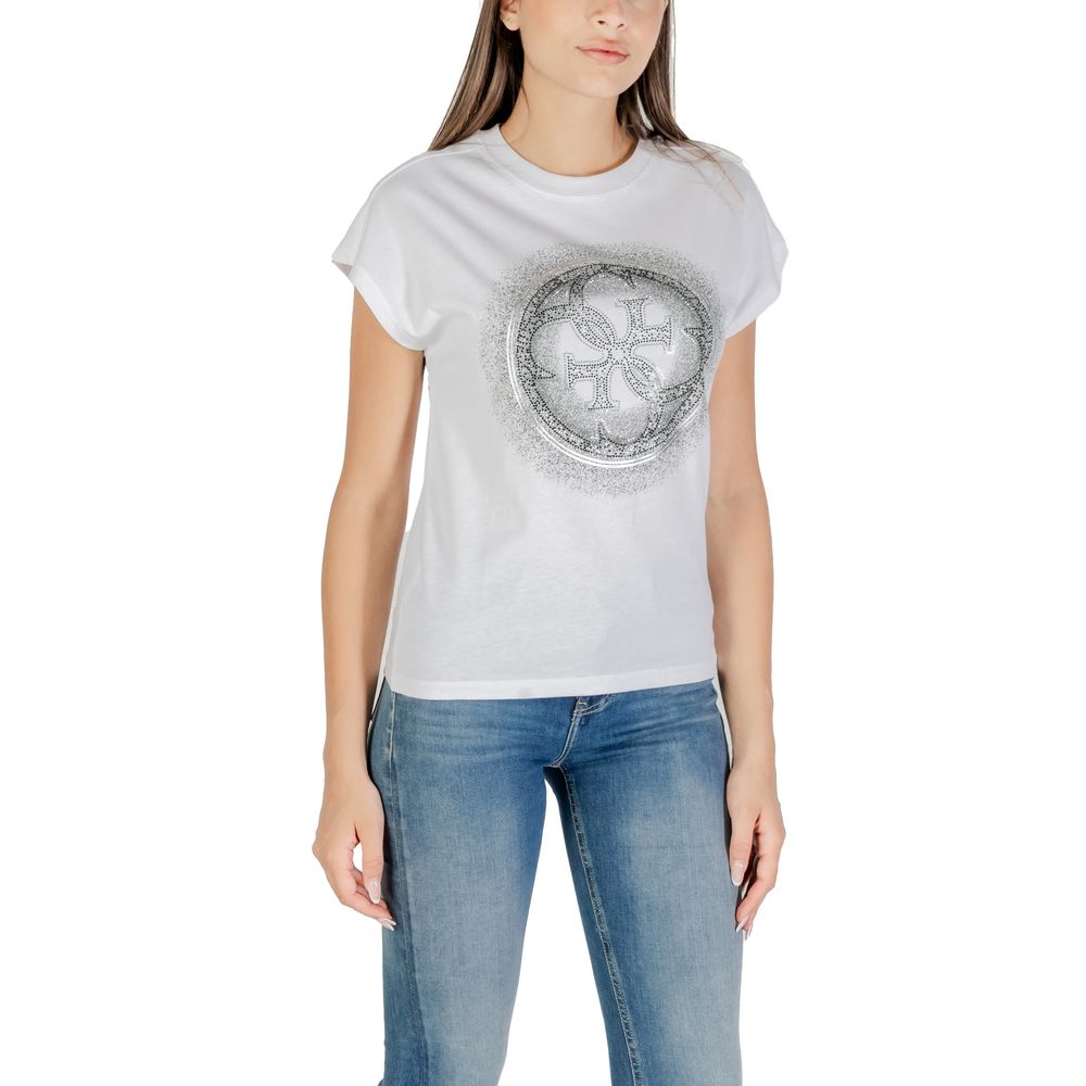 Guess White Cotton T-Shirt Guess