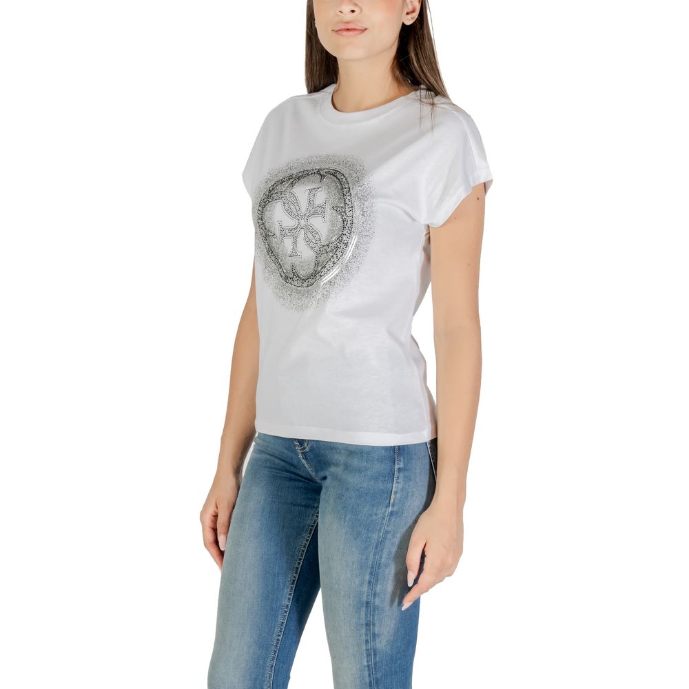 Guess White Cotton T-Shirt Guess
