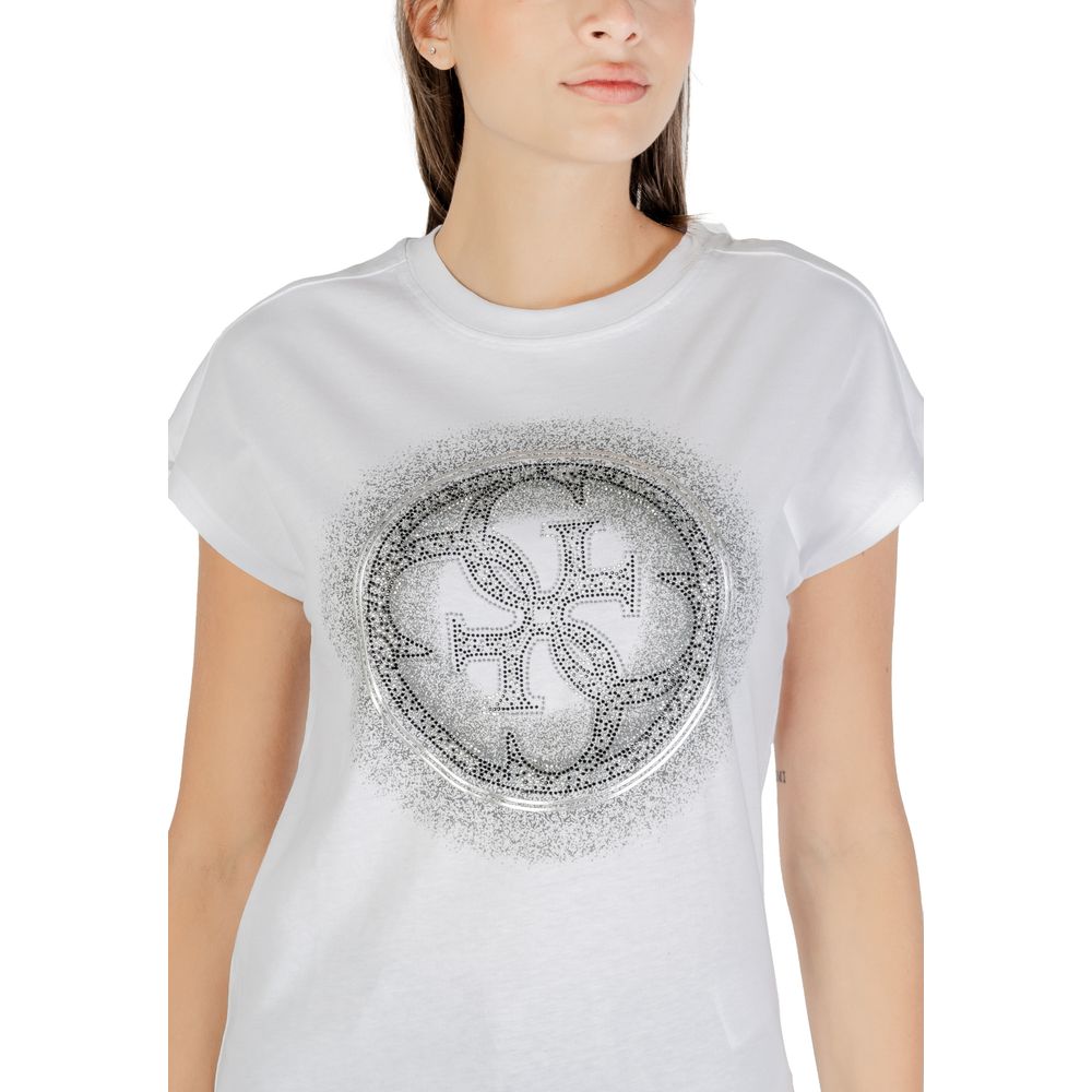Guess White Cotton T-Shirt Guess