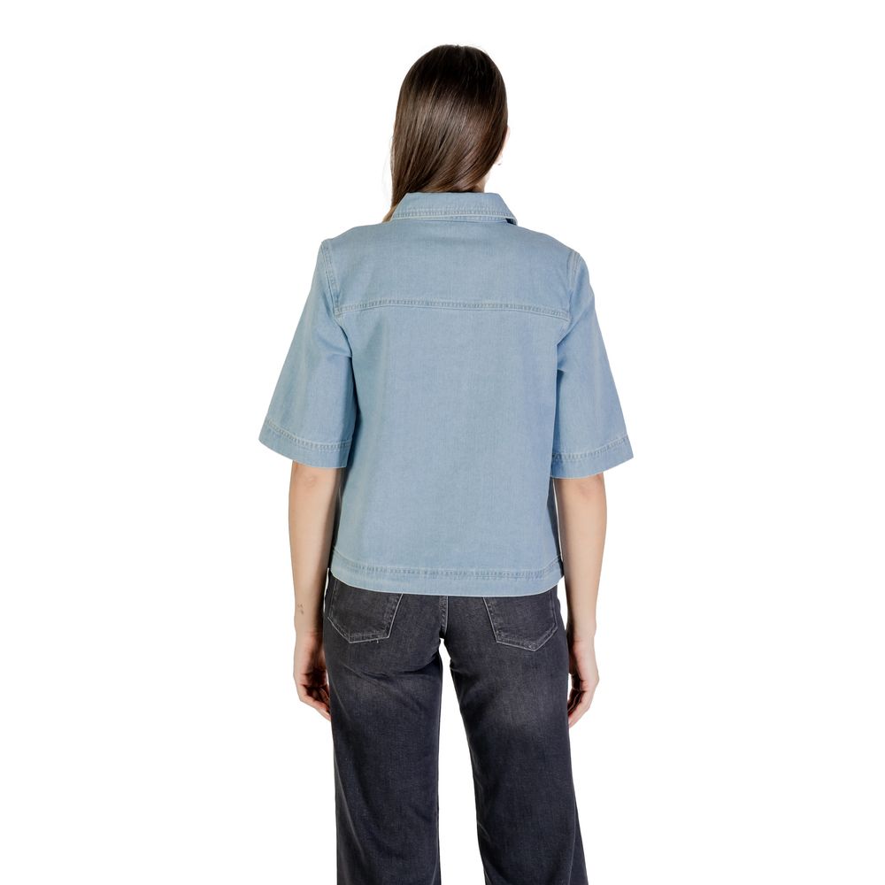 Only Light Blue Cotton Shortsleeve Shirt Only