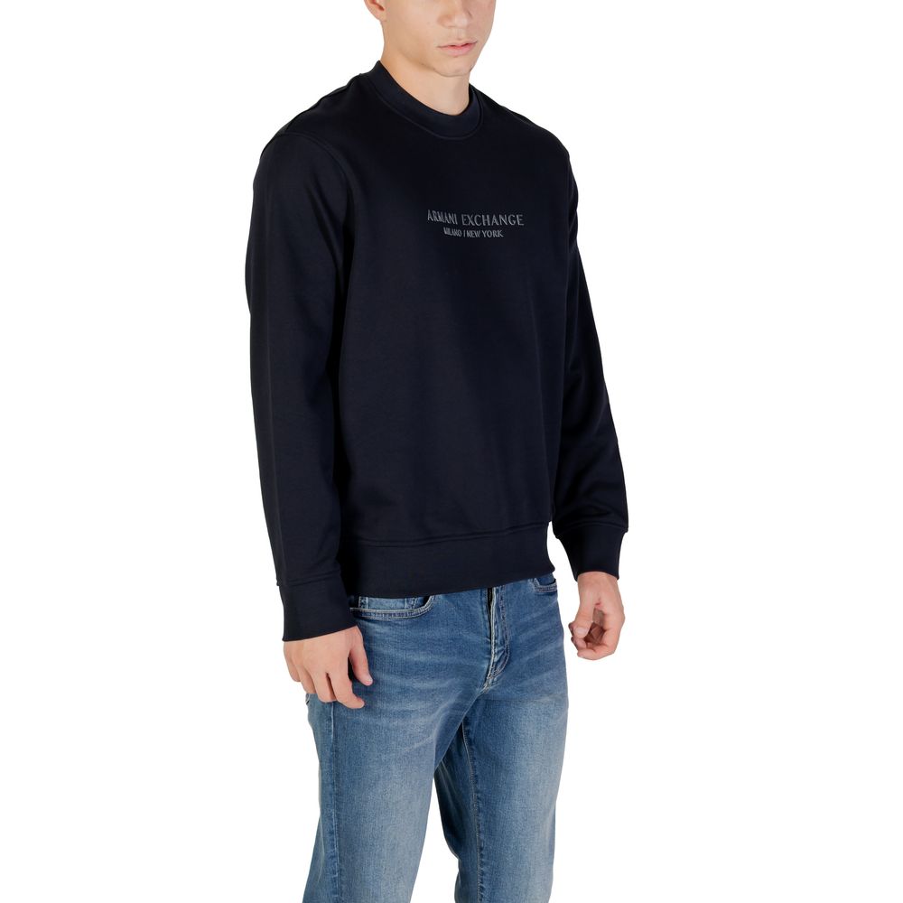 Armani Exchange Blue Cotton Sweatshirt Armani Exchange