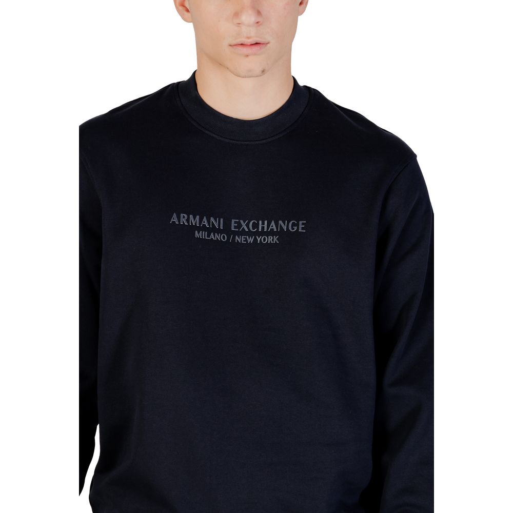Armani Exchange Blue Cotton Sweatshirt Armani Exchange