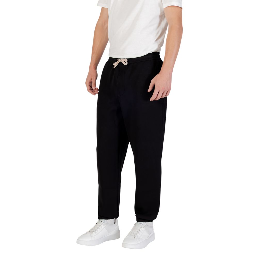 Armani Exchange Black Cotton Joggers Workout Pants