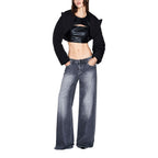 Armani Exchange Gray Cotton Relaxed Fit Jeans Armani Exchange