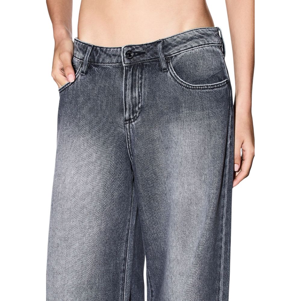 Armani Exchange Gray Cotton Relaxed Fit Jeans Armani Exchange