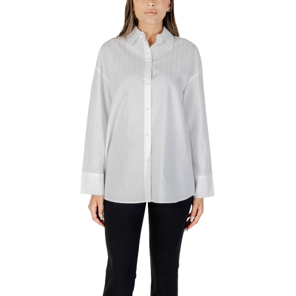 Armani Exchange White Cotton Blouse Armani Exchange