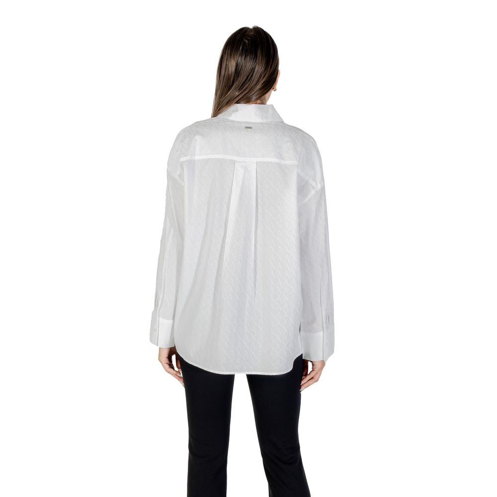 Armani Exchange White Cotton Blouse Armani Exchange