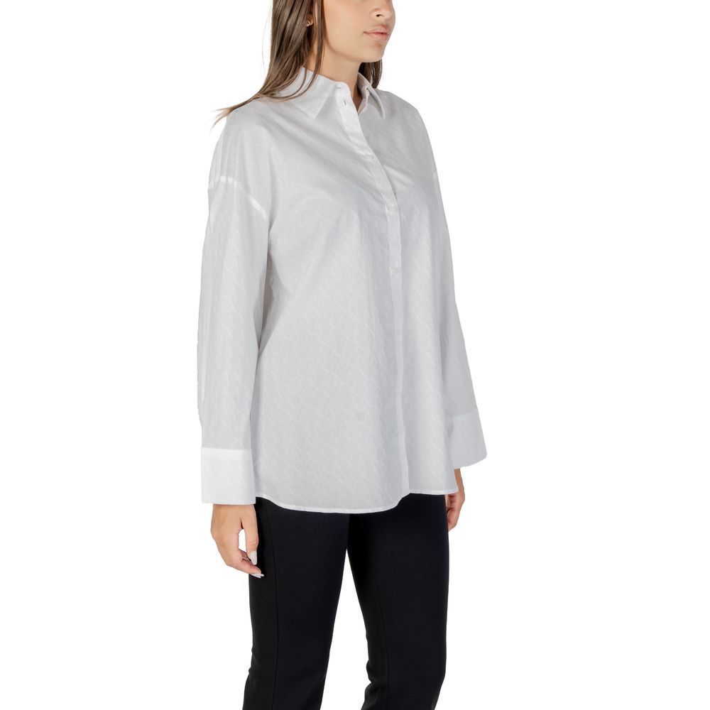 Armani Exchange White Cotton Blouse Armani Exchange